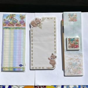 3 magnetic memo pads; 1 w magnet & pencil